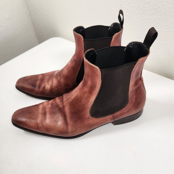 PAUL EVANS Men's Brown Leather Chelsea Boots 13 Made In Naples Italy Brown $559 - Picture 3 of 13